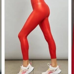 Shiny Red Leggings carbon 38 high rise takara red